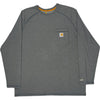 Carhartt Relaxed Fit Long Sleeve Shirt - XL - Grey Polyester Blend