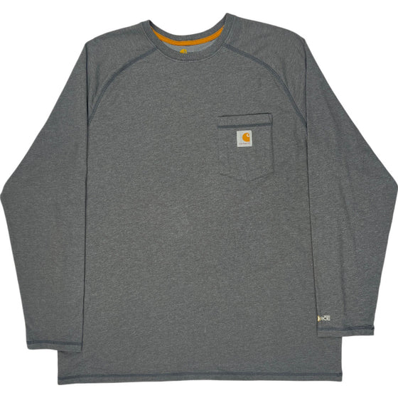 Carhartt Relaxed Fit Long Sleeve Shirt - XL - Grey Polyester Blend