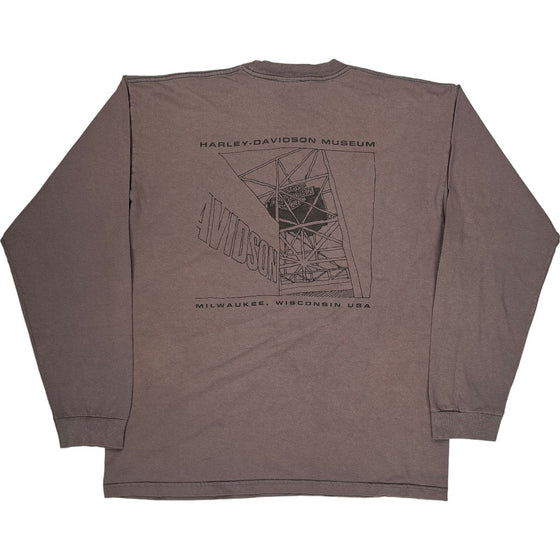 Harley-Davidson Museum Long Sleeve T-Shirt - 2XL - Brown Cotton