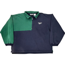  Reebok 1/4 Zip Sweatshirt - Large - Green Polyester Blend