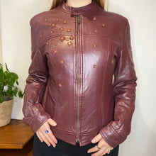  Vintage burgundy Onyx Leather Jacket - womens large