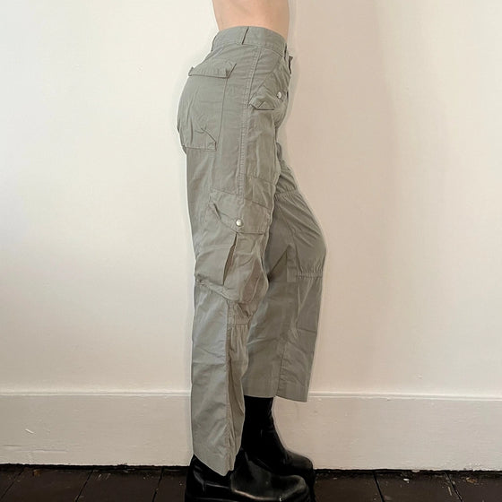 Vintage khaki Benetton Cargo Trousers - womens 24" waist