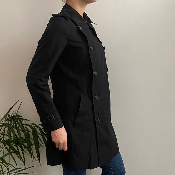 Vintage black Burberry London Trench Coat - womens medium