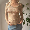 Vintage brown 1 A Classe Alviero Martini Long Sleeve Top - womens small