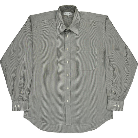 Christian Dior Striped Shirt - Medium - Grey Cotton