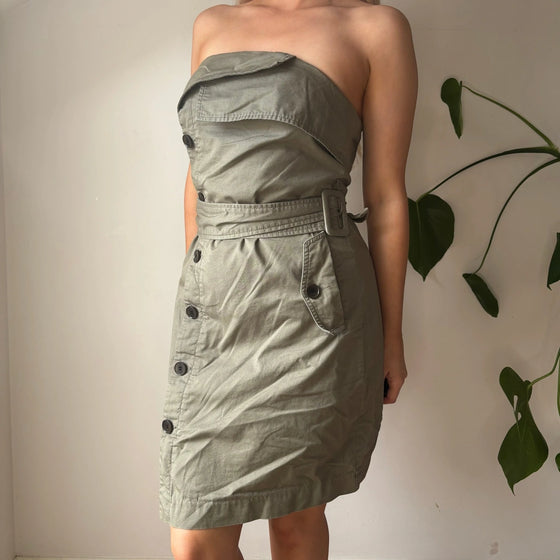 Vintage green Miss Sixty Strapless Dress - womens x-small