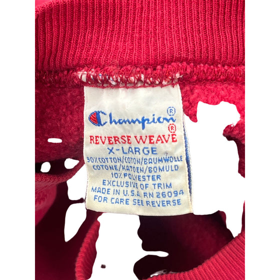 Made in USA Champion Reverse Weave Sweatshirt - X-Large - Red Cotton Blend