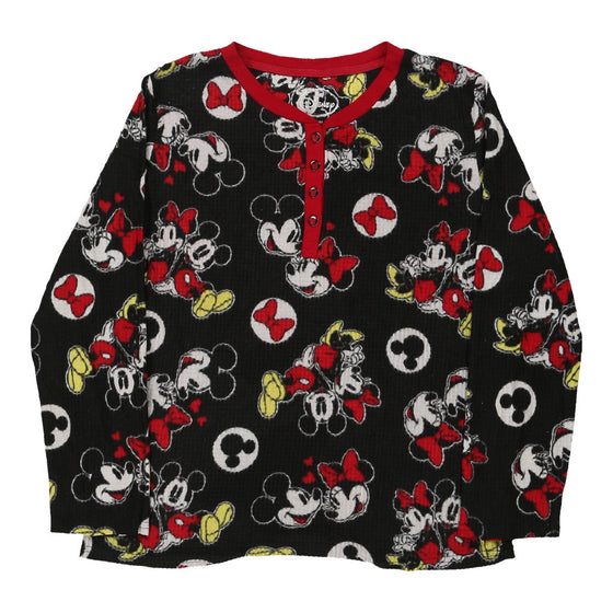 Vintage black Age 12-14 Mickey Mouse Pyjama Top Disney Fleece - girls large