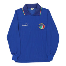  Vintage blue Age 11-12 1986 Italy National Team Diadora Football Shirt - boys medium