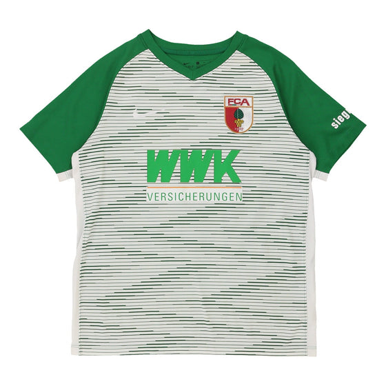 Pre-Loved green Age 13-14 FC Augsburg Away Nike Football Shirt - boys x-large