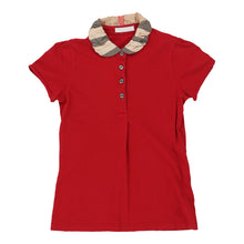  Vintage red Age 8-10 Burberry Polo Shirt - girls small