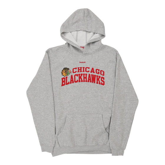 Vintage grey Age 16 Chicago Blackhawks Reebok Hoodie - boys x-large