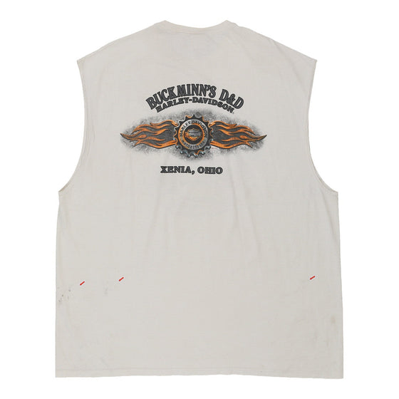 Vintage white Xenia Ohio Harley Davidson Vest - mens xxx-large