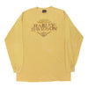 Vintage yellow Onalaska Harley Davidson Long Sleeve T-Shirt - mens large