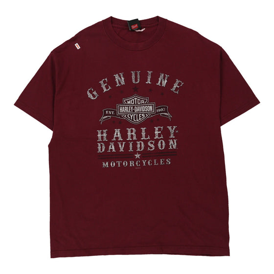 Vintage burgundy Harley Davidson T-Shirt - mens xx-large