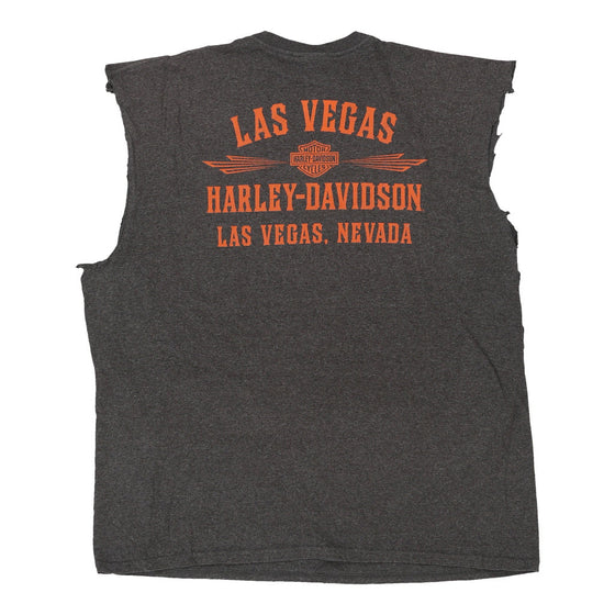 Vintage grey Las Vegas Nevada Harley Davidson Vest - mens x-large