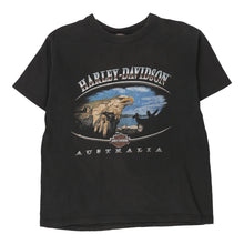  Vintage black Australia Harley Davidson T-Shirt - mens small