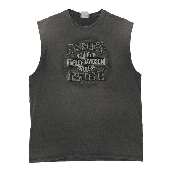 Vintage grey Harley Davidson Vest - mens large