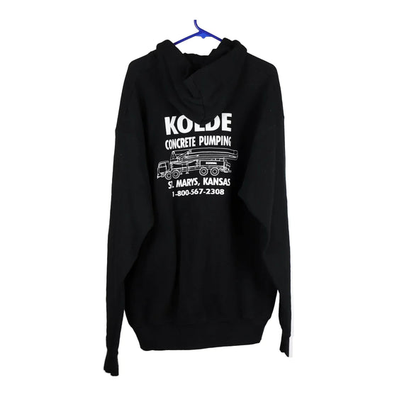 Vintage black Kolde Concrete Pumping Fruit Of The Loom Hoodie - mens xx-large