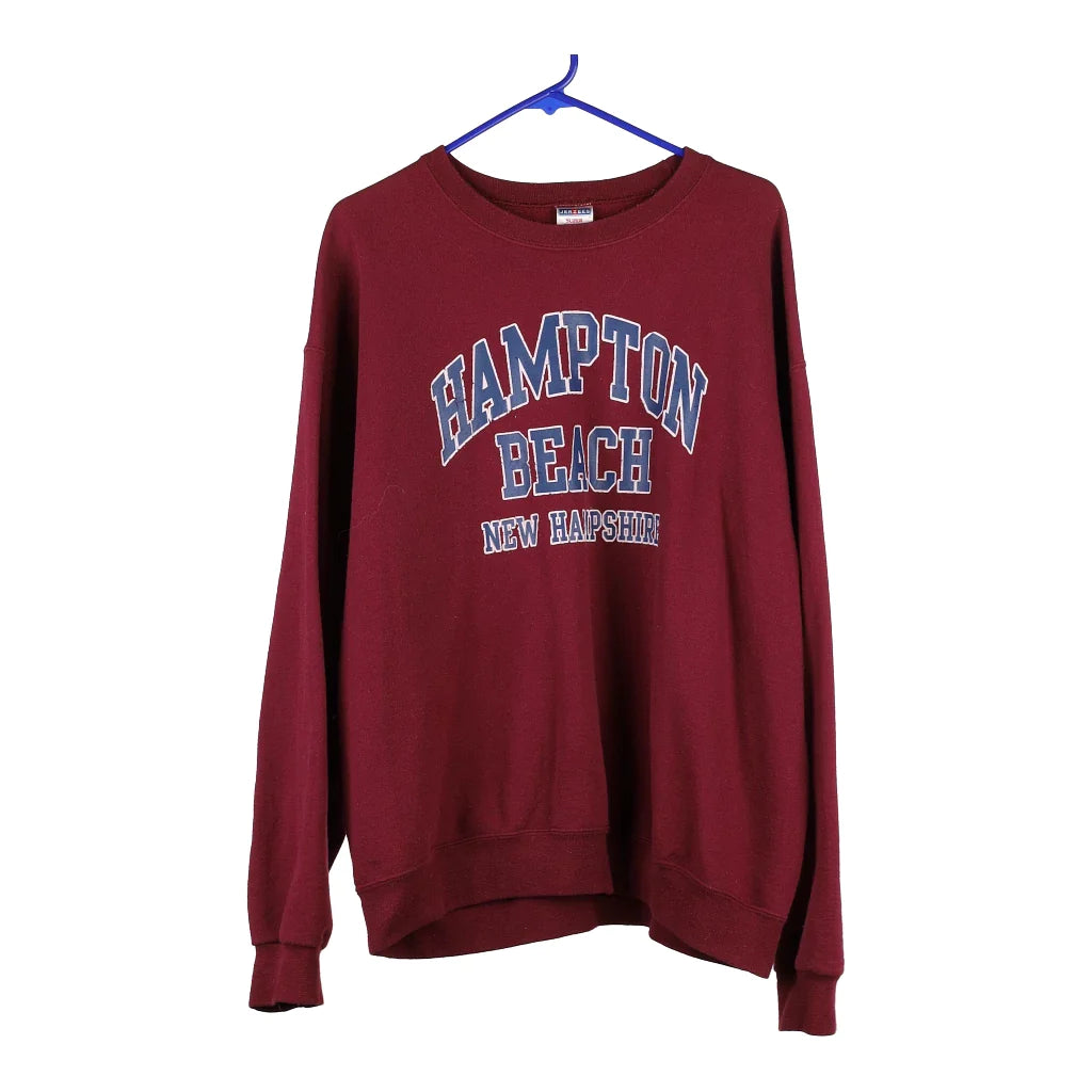 Hampton Beach New Hampshire Jerzees Sweatshirt - XL Burgundy Cotton Bl ...