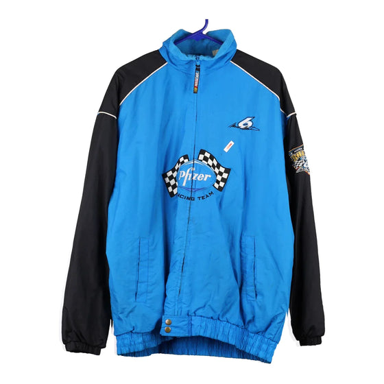 Vintage blue Checkered Flag Jacket - mens large