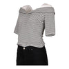 Vintage black & white Guess Bardot Top - womens medium