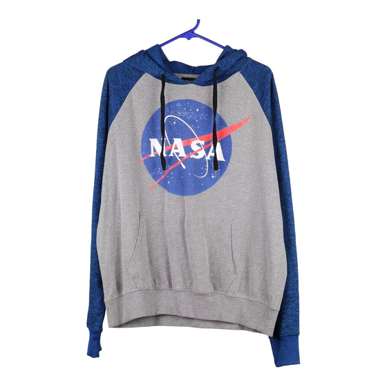 Nasa Chemistry Graphic Hoodie Large Grey Cotton Blend