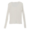 Armani Jeans Long Sleeve Top - Medium White Cotton