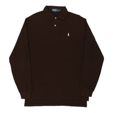  Vintage brown Polo Ralph Lauren Long Sleeve Polo Shirt - mens small