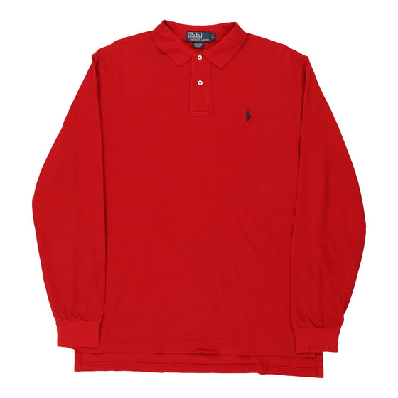 Vintage red Polo Ralph Lauren Long Sleeve Polo Shirt - mens large