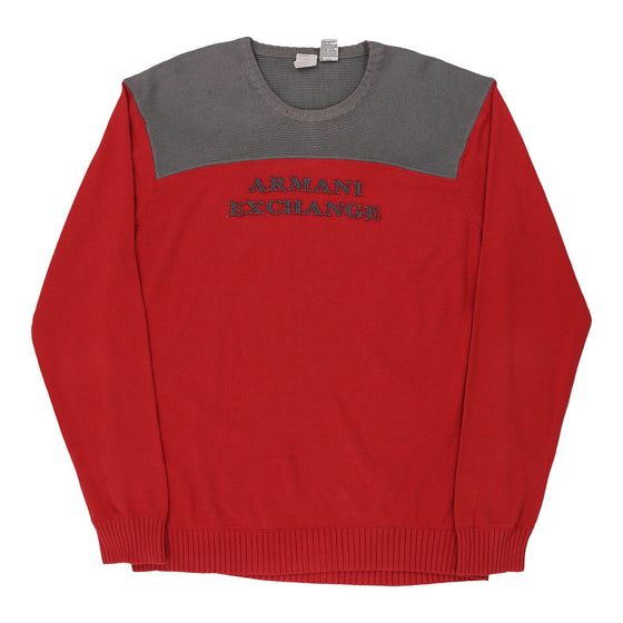 Vintage red Armani Exchange Jumper - mens x-large