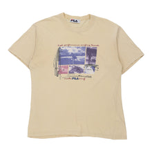  Vintage beige Fila T-Shirt - mens x-large