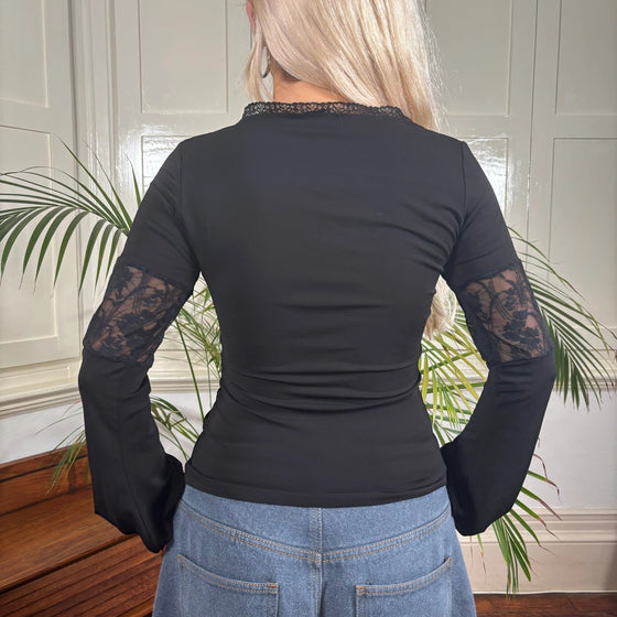 Vintage black Extyn Long Sleeve Top - womens small