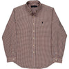 Ralph Lauren Checkered Shirt - Large - Orange Cotton