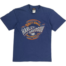  Harley Davidson Graphic T-Shirt - Medium - Blue Cotton