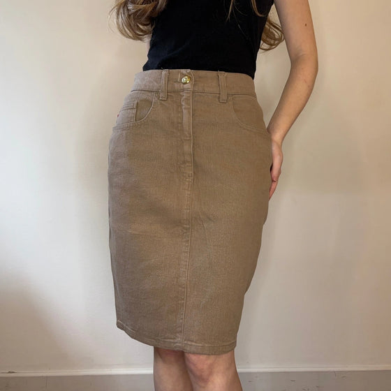 Vintage brown Moschino Jeans Mini Skirt - womens 24" waist