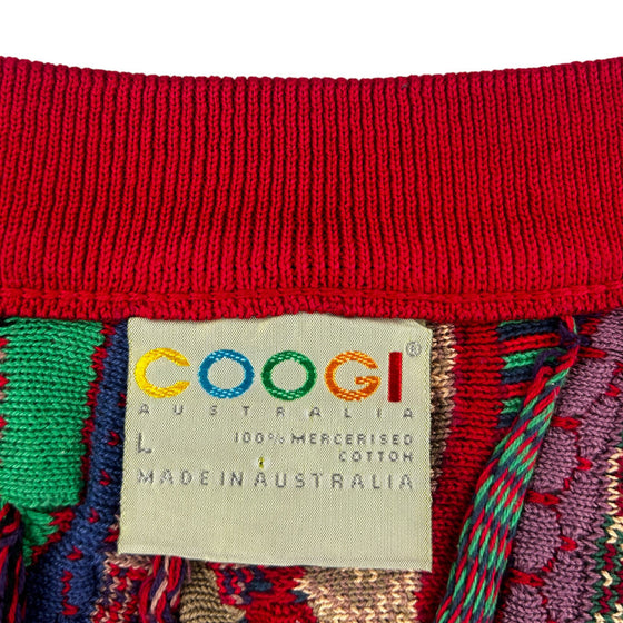 Coogi Multicolour Cardigan - Large - Red Cotton