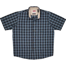  Wrangler Plaid Short Sleeve Shirt - Large - Blue Cotton Blend