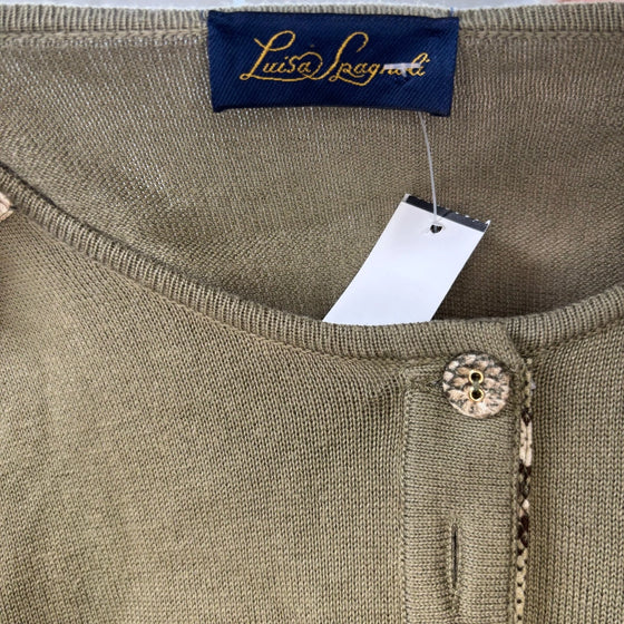 Vintage khaki Luisa Spagnoli Top - womens medium