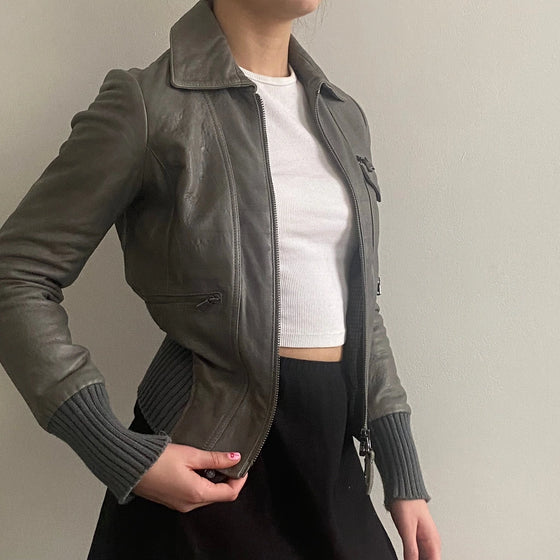 Vintage grey Toy G Leather Jacket - womens x-small