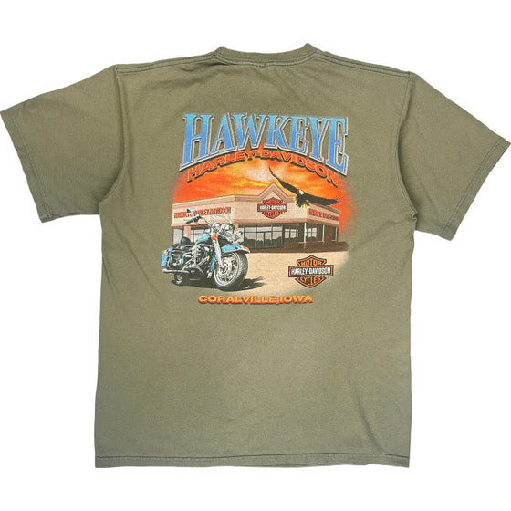 Harley-Davidson Graphic T-Shirt - XL - Green Cotton