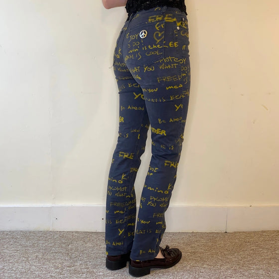 Vintage navy Moschino Jeans Trousers - womens 27" waist