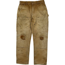  Carhartt Double Knee Carpenter Trousers - 33W 32L - Beige Cotton