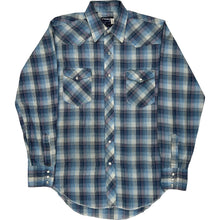  Wrangler Plaid Western Shirt - Medium - Blue Cotton