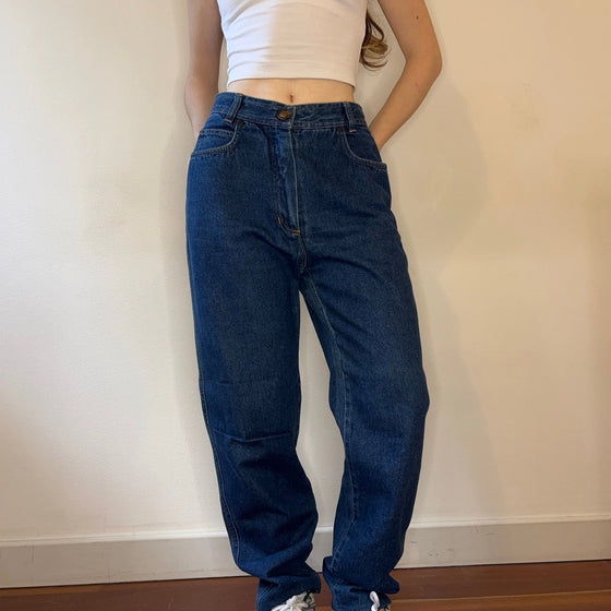 Vintage blue Ferretti Jeans - womens 26" waist