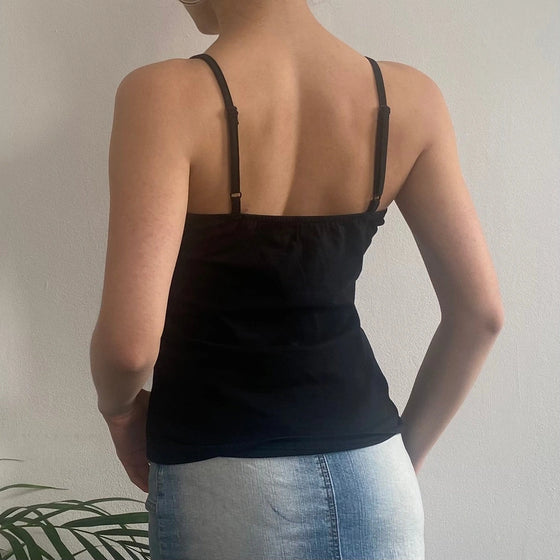 Vintage black Royal Blu Strap Top - womens small