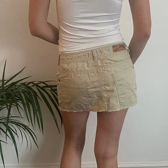 Vintage beige Phard Mini Skirt - womens 32" waist