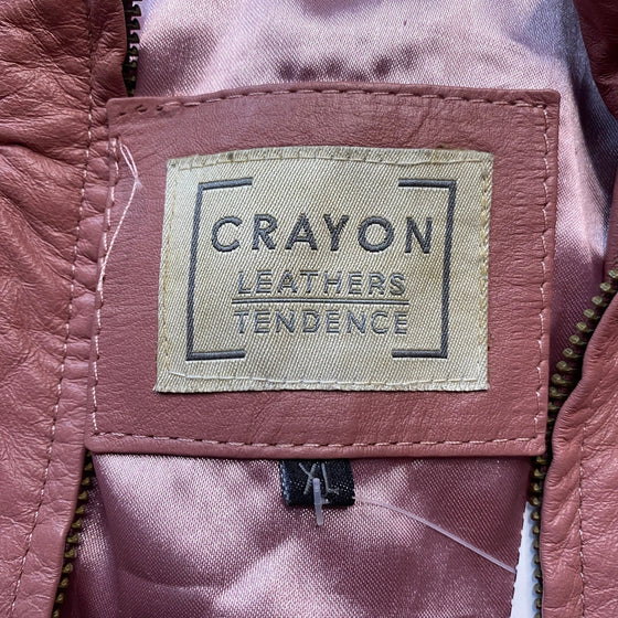 Vintage pink Crayon Leather Jacket - womens x-small