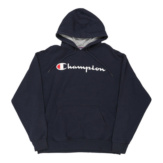 Vintage navy Champion Hoodie - mens x-large