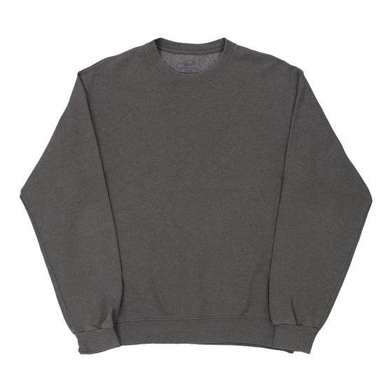 Vintage grey Fruit Of The Loom Sweatshirt - mens medium